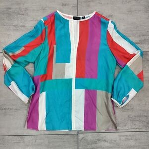 Carlisle Collection Women's Color Block Silk Tunic Top Size 6